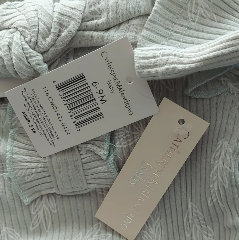 NWT Catherine Malandrino Baby 3 Pc Mint Ribbed Set ~6-9M